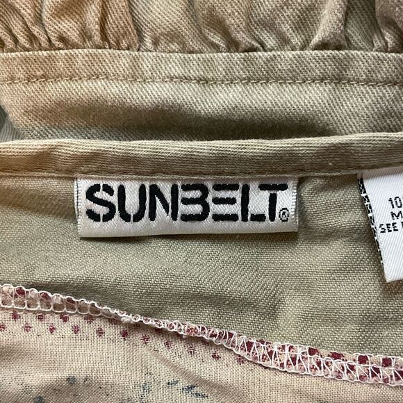 Sunbelt Vintage 80’s Green Patchwork Button Front Short Sleeve Maxi Dress S - Picture 5 of 7